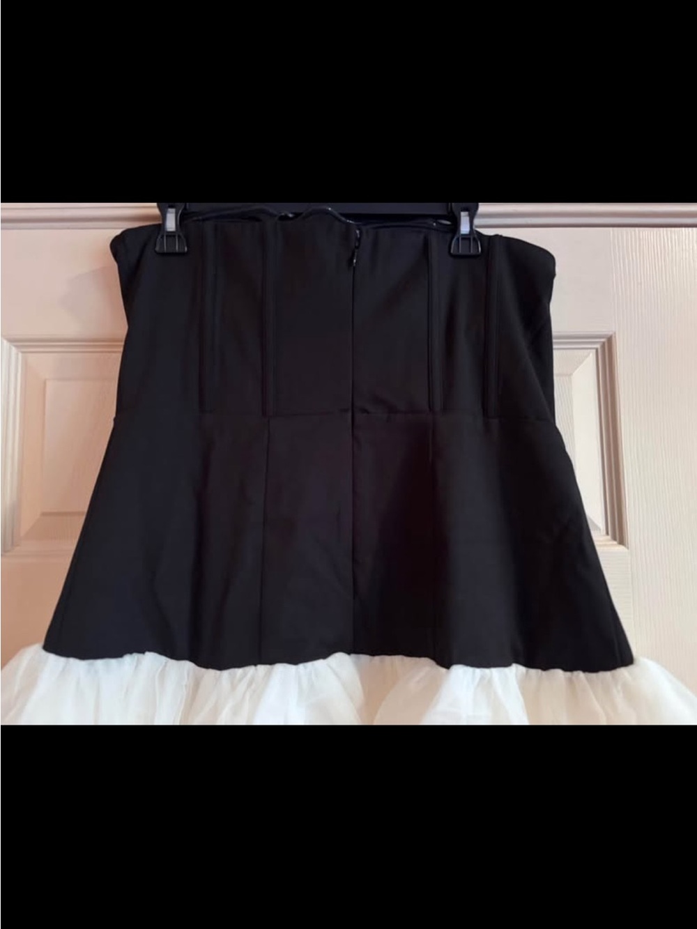 Fashion Nova Black Strapless Bodice with White Tulle Skirt Dress - Picture 5 of 9